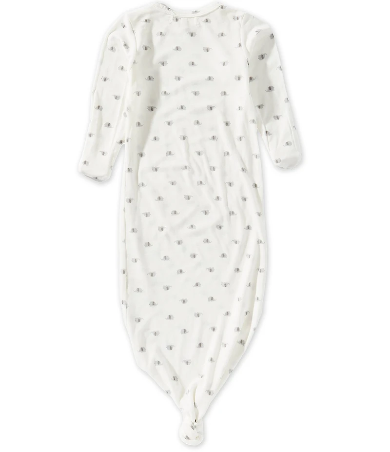 Starting Out Baby Boys Long Sleeve Elephant Knotted Gown 3-Piece Set