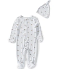 Starting Out Baby Boys Long Sleeve Footie Bear Coverall & Knot Hat 2-Piece Set Bear Footed