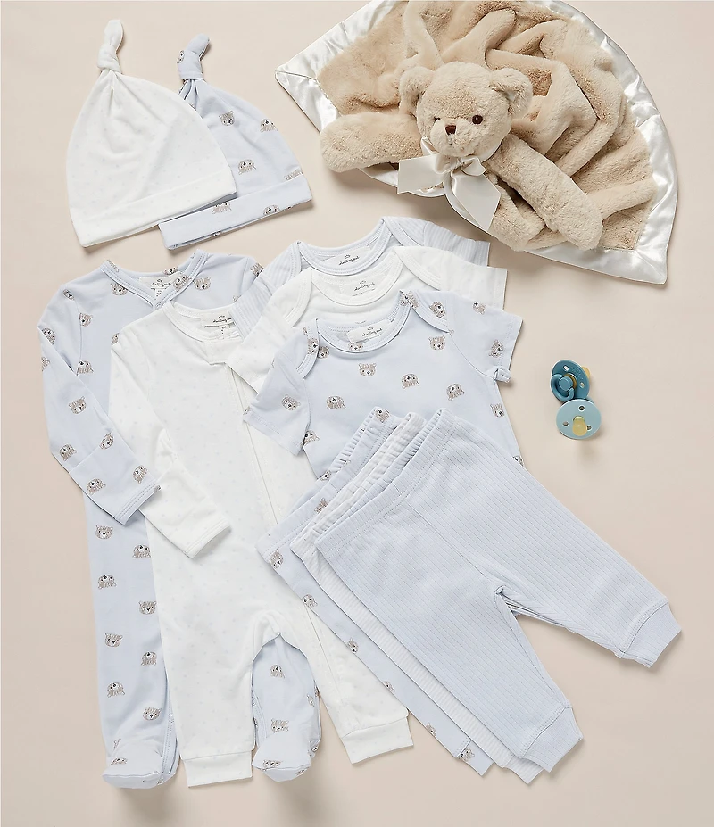 Starting Out Baby Boys Long Sleeve Footie Bear Coverall & Knot Hat 2-Piece Set Bear Footed