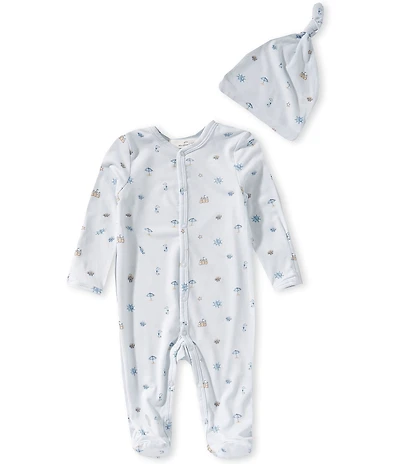 Starting Out Baby Boys Long Sleeve Nautical Print Footed Coverall