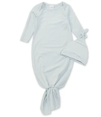 Starting Out Baby Long-Sleeve Stripe Knotted Gown