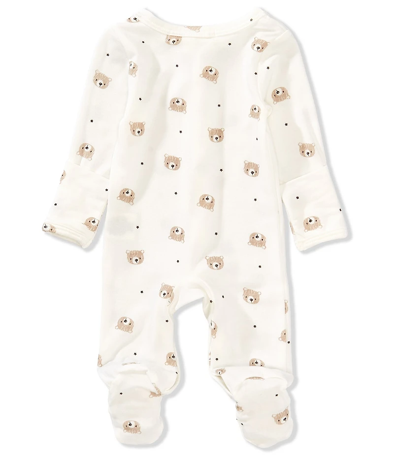 Starting Out Baby Boys Long Sleeve Fold Over Cuff Footie Bear Coverall & Knot Hat 2-Piece Set