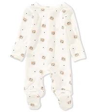 Starting Out Baby Boys Long Sleeve Fold Over Cuff Footie Bear Coverall & Knot Hat 2-Piece Set