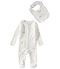 Starting Out Baby Boys Round Neck Long Sleeve Animals Footed Coverall