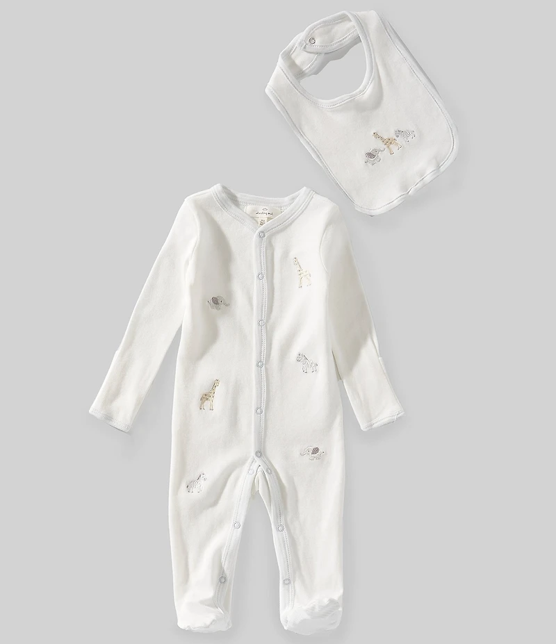 Starting Out Baby Boys Round Neck Long Sleeve Animals Footed Coverall