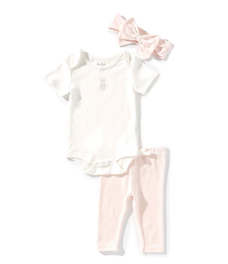 Starting Out Baby Girls Ballet Short Sleeve Bodysuit & Pants 3-Piece Set