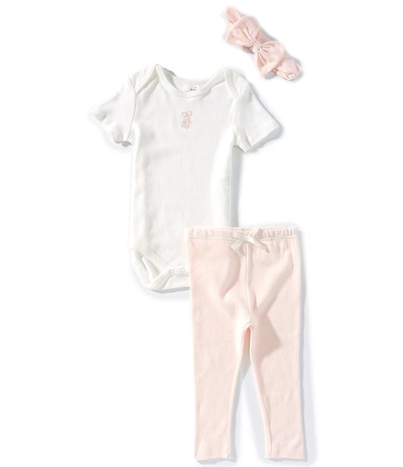 Starting Out Baby Girls Ballet Short Sleeve Bodysuit & Pants 3-Piece Set