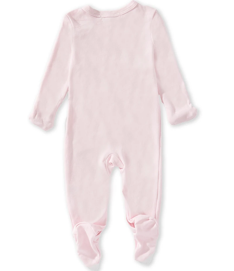 Starting Out Baby Girls Cotton Round Neck Long Sleeve Embroidered Animals Coverall