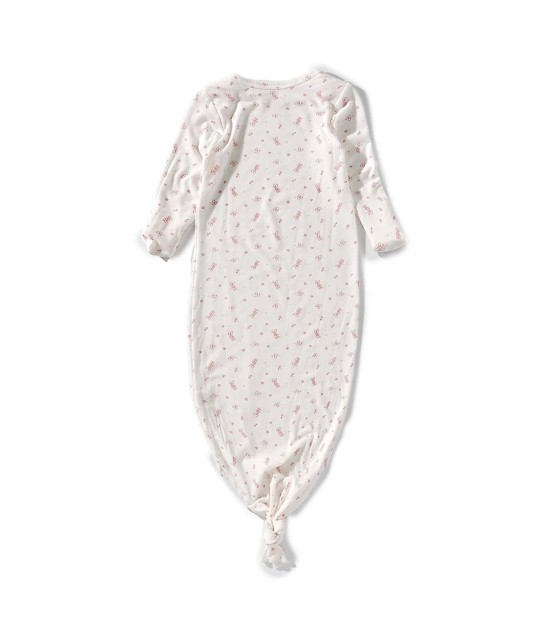 Starting Out Baby Girls Long Sleeve Ballet Print Knotted Gown