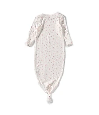 Starting Out Baby Girls Long Sleeve Ballet Print Knotted Gown