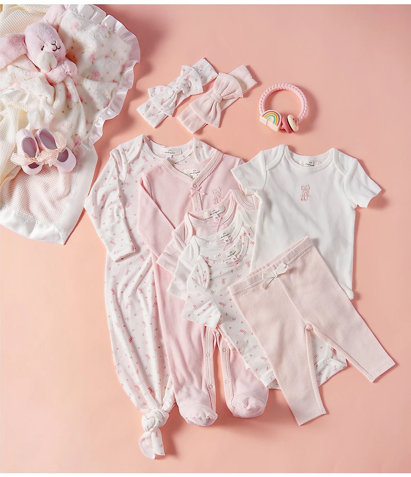 Starting Out Baby Girls Long Sleeve Ballet Print Knotted Gown