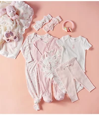 Starting Out Baby Girls Long Sleeve Ballet Print Knotted Gown