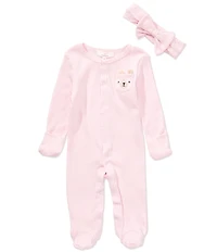 Starting Out Baby Girls Long-Sleeve Bear Pocket Footie Coverall