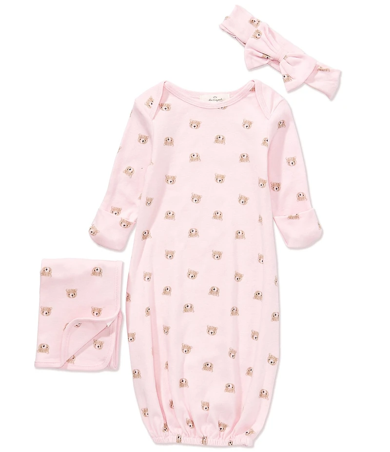 Starting Out Baby Girls Long Sleeve Bear Print Gown