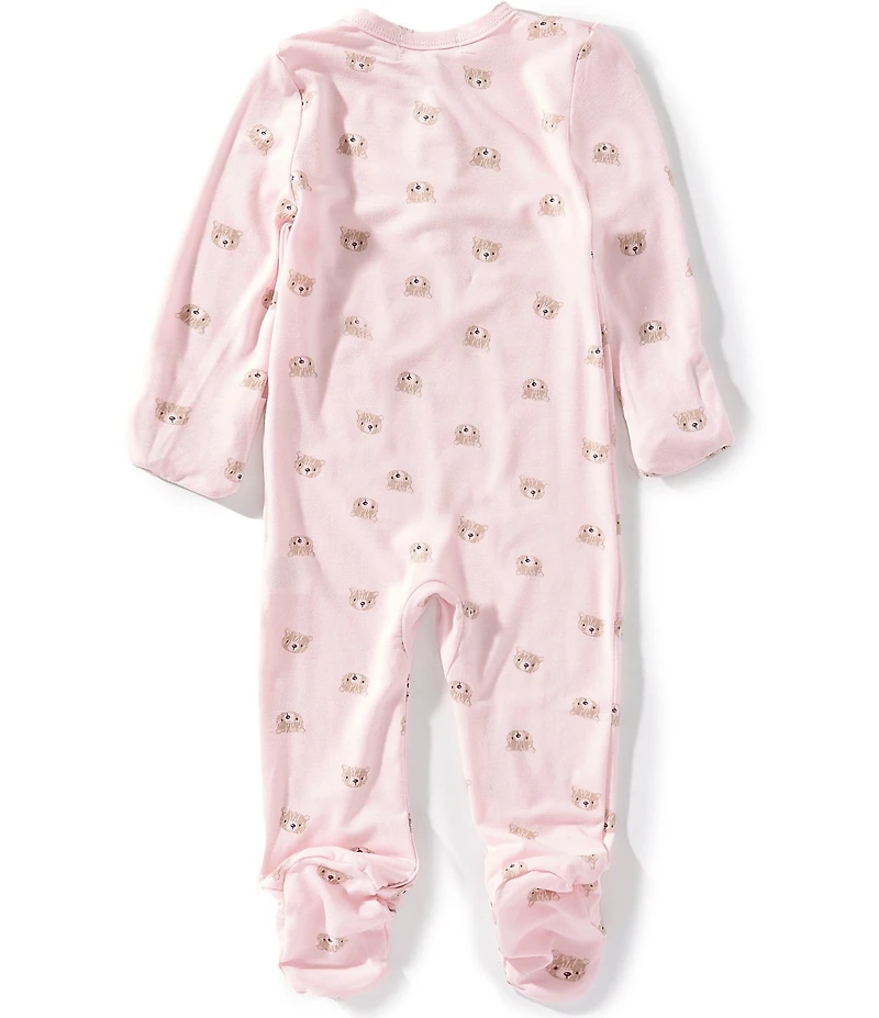 Starting Out Baby Girls Long Sleeve Footie Bear Coverall & Bow 2-Piece Set