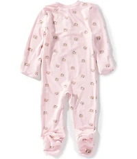 Starting Out Baby Girls Long Sleeve Footie Bear Coverall & Bow 2-Piece Set