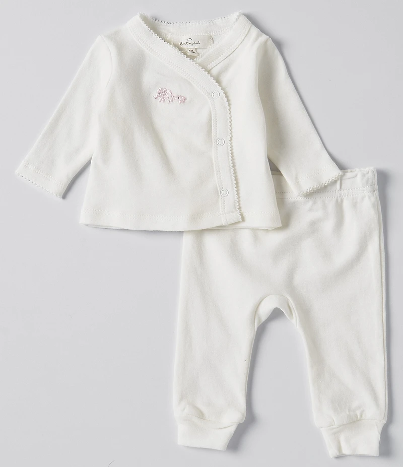 Starting Out Baby Girls Elephant Wrap Long Sleeve Kimono Set
