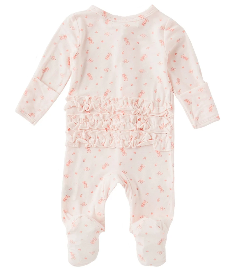 Starting Out Baby Girls Long Sleeve Fold-Over Cuffs Ballet Print Coverall