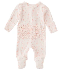 Starting Out Baby Girls Long Sleeve Fold-Over Cuffs Ballet Print Coverall
