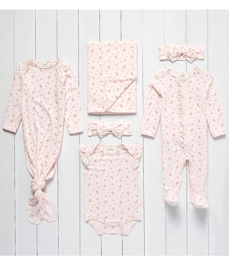 Starting Out Baby Girls Long Sleeve Fold-Over Cuffs Ballet Print Coverall