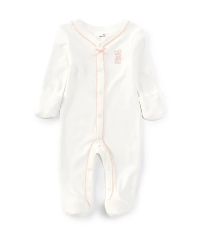 Starting Out Baby Girls Newborn-9 Months Round Neck Long Sleeve Embroidered Ballet Coverall