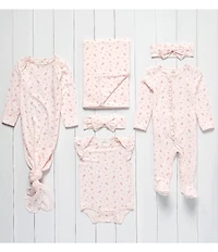 Starting Out Baby Girls Long Sleeve Fold-Over Cuffs Ballet Print Knotted Gown