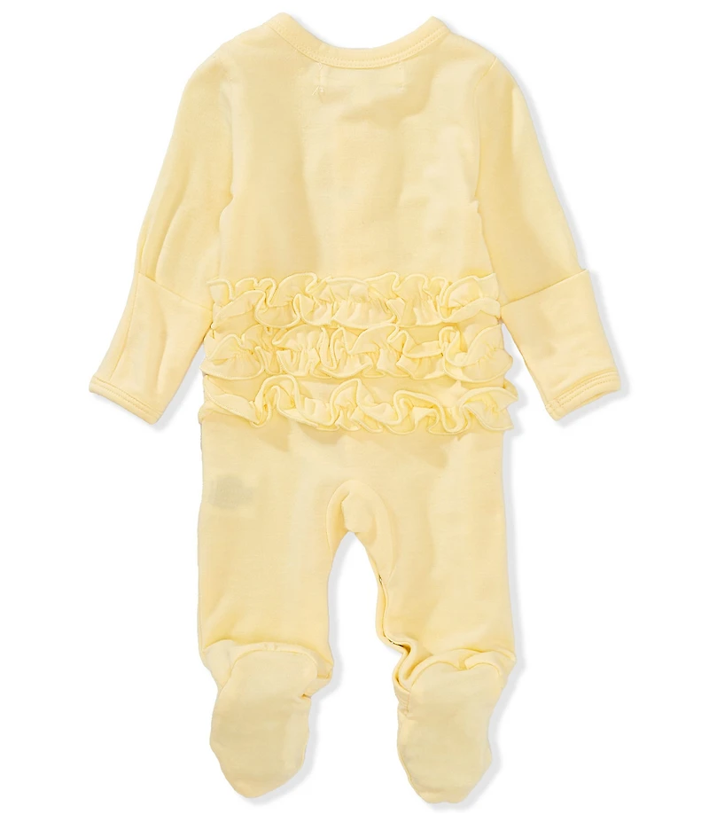 Starting Out Baby Girls Long Sleeve Ruffle Footie Coverall & Matching Bow Headband Set