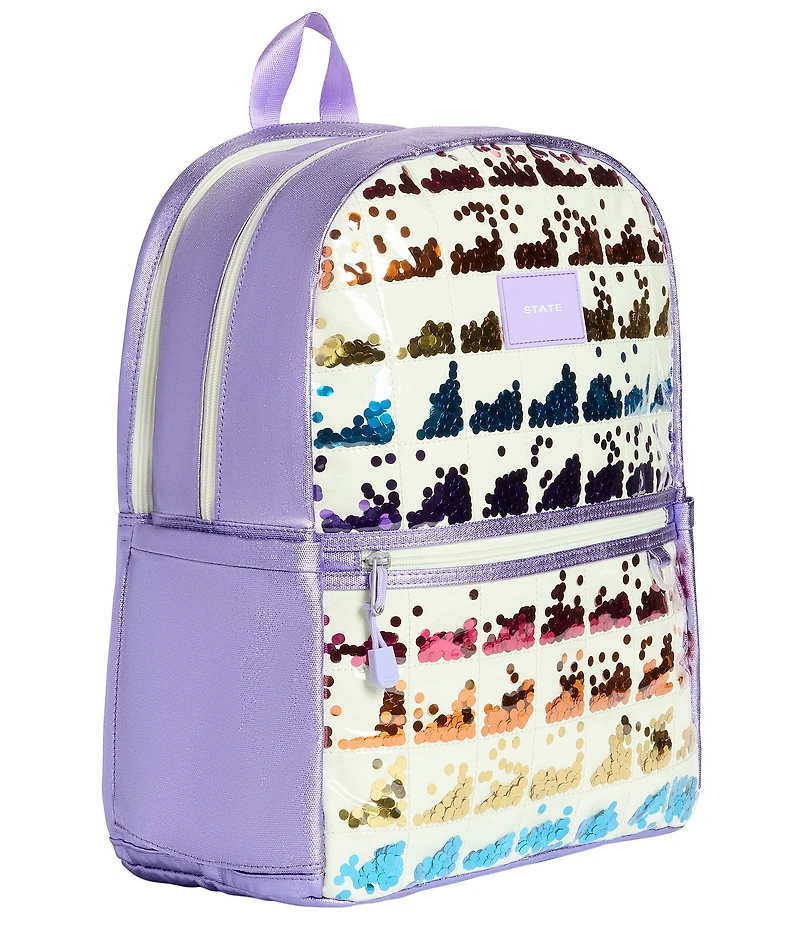 STATE Bags Kane Double Pocket Lilac Quilted Sequins Backpack