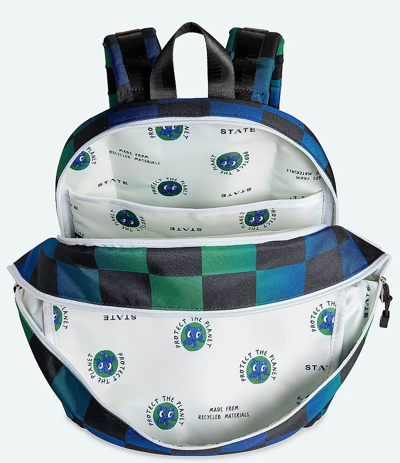STATE Bags Kids Kane Checkerboard Double Pocket Backpack