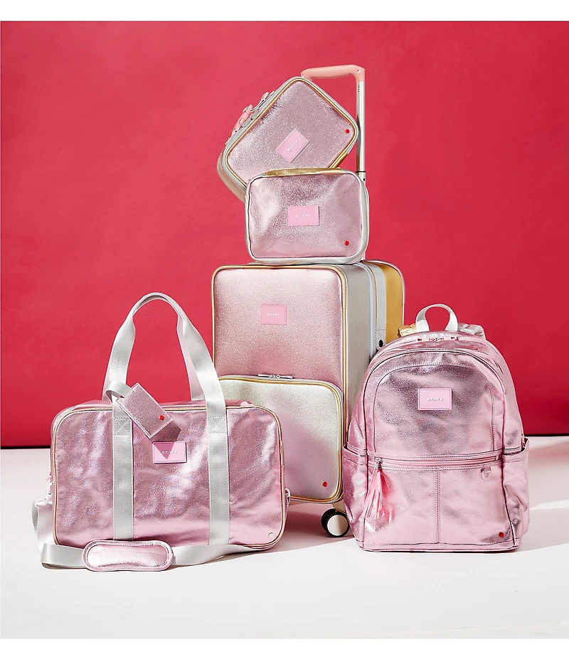STATE Bags Kids Kane Pink/Silver Double Pocket Backpack