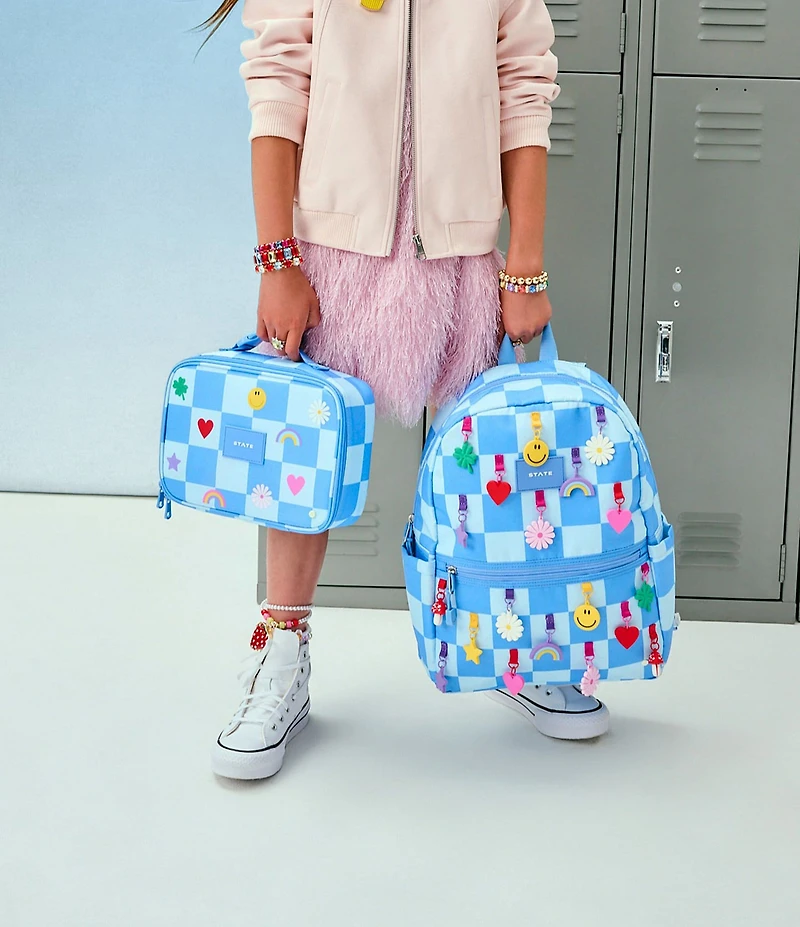 STATE Bags Rodgers Blue Check Charm Lunch Box