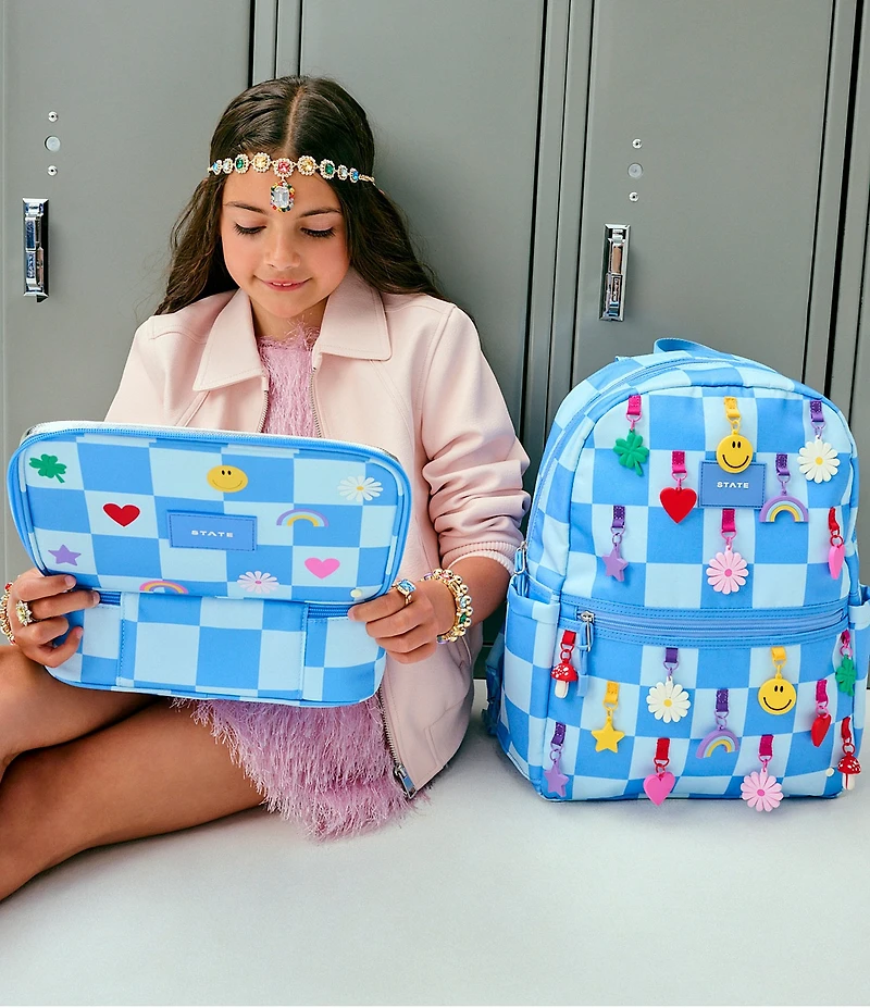STATE Bags Rodgers Blue Check Charm Lunch Box