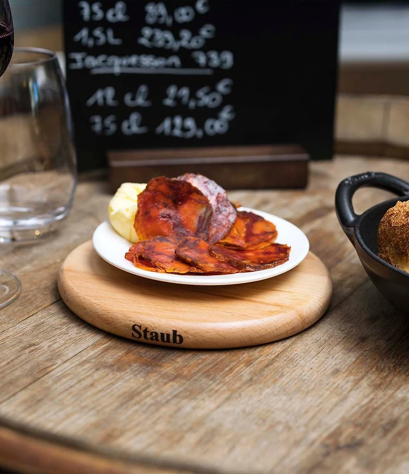 Staub 9-inch Round Magnetic Wooden Trivet