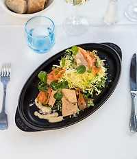 Staub Cast Iron 12.25#double; Oval Covered Fish Pan