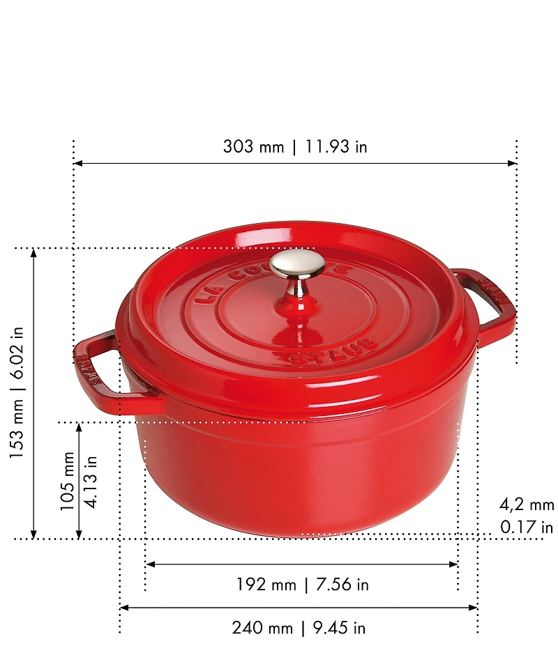 Staub Cast Iron 4-Qt. Round Dutch Oven