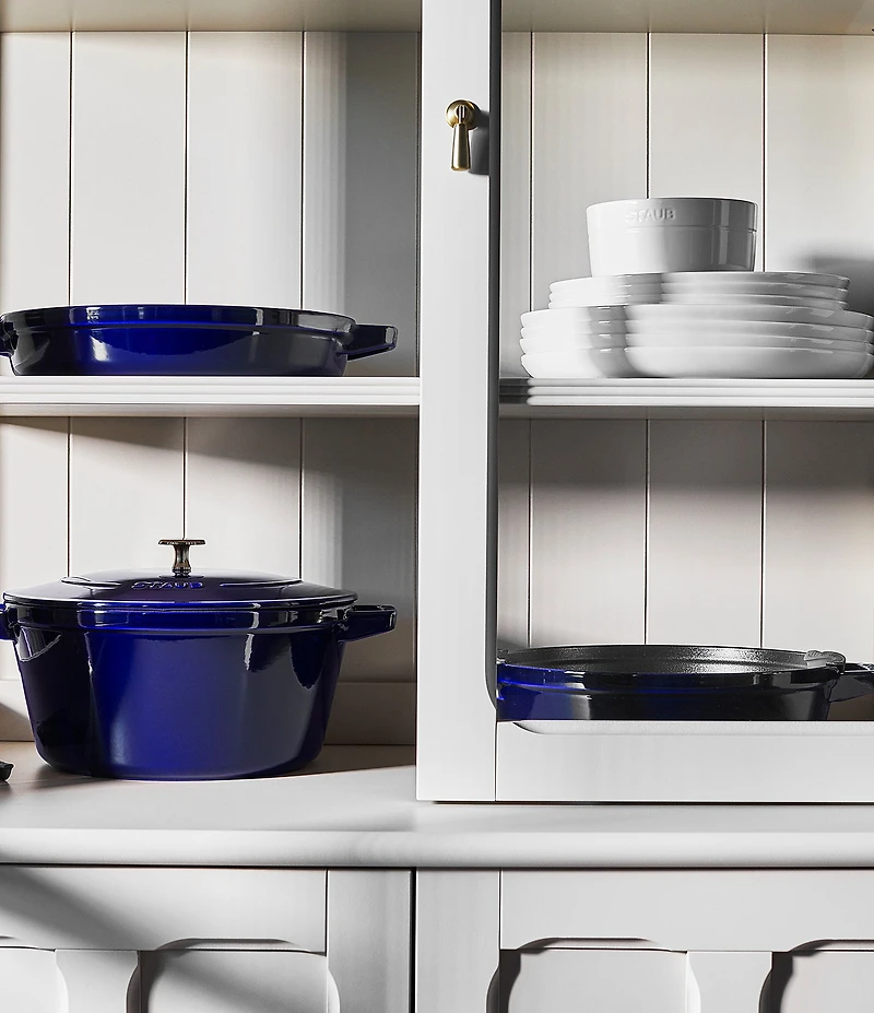 Staub Cast Iron Set 4-Piece Stackable Space-Saving Cookware Set