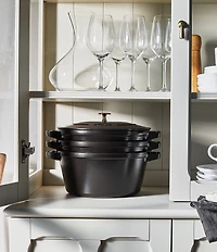 Staub Cast Iron Set 4-Piece Stackable Space-Saving Cookware Set
