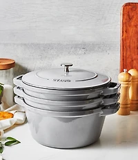 Staub Cast Iron Set 4-Piece Stackable Space-Saving Cookware Set