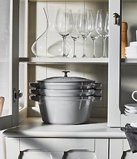 Staub Cast Iron Set 4-Piece Stackable Space-Saving Cookware Set