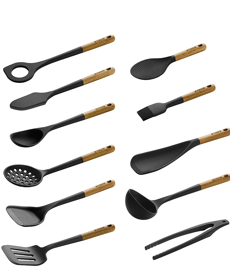 Staub Silicone with Wood Handle 11-Piece Cooking Utensil Set