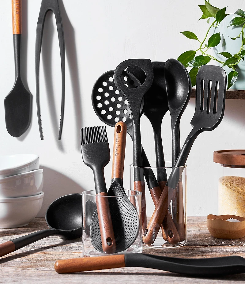 Staub Silicone with Wood Handle 11-Piece Cooking Utensil Set