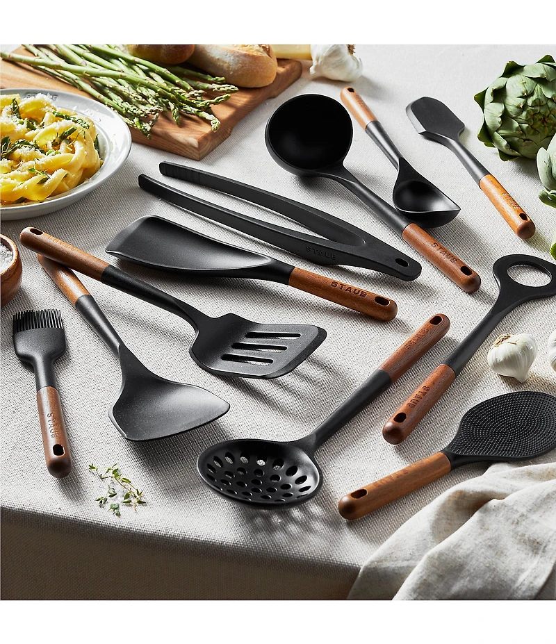 Staub Silicone with Wood Handle 11-Piece Cooking Utensil Set