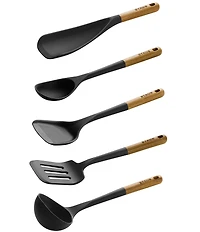 Staub Silicone Wood Handle Cooking Utensils, Set of 5