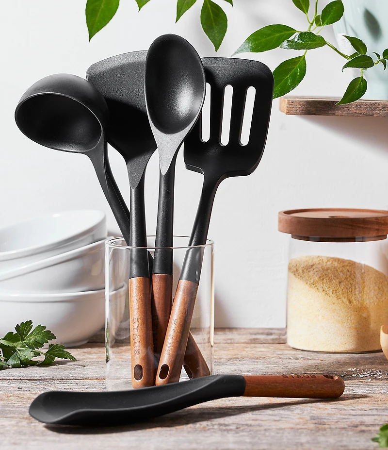 Staub Silicone Wood Handle Cooking Utensils, Set of 5