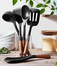 Staub Silicone Wood Handle Cooking Utensils, Set of 5