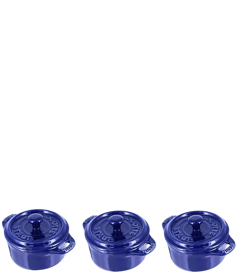 Staub Stoneware 3-Piece Mini Round Cocotte Set