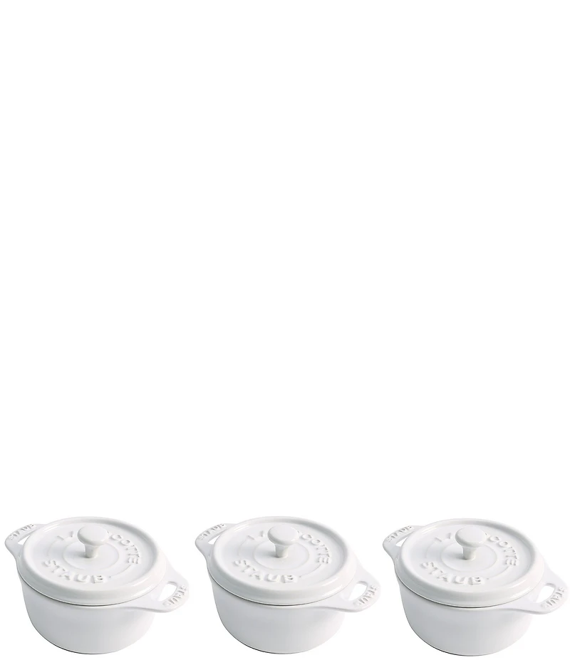 Staub Stoneware 3-Piece Mini Round Cocotte Set