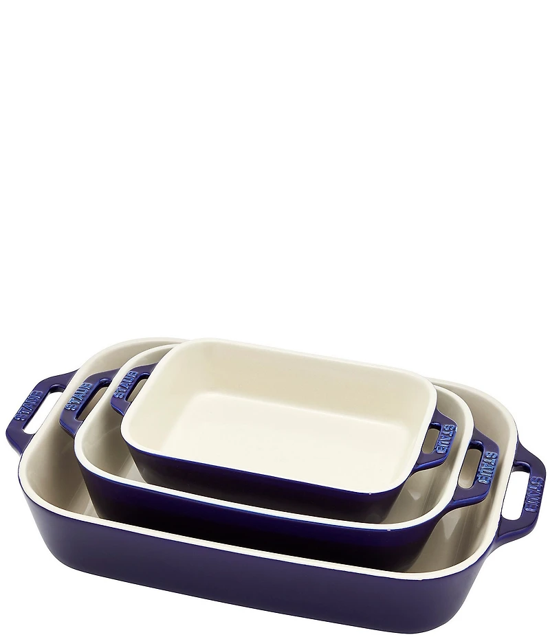Staub Stoneware 3-Piece Rectangular Baking Dish Set