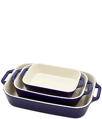Staub Stoneware 3-Piece Rectangular Baking Dish Set
