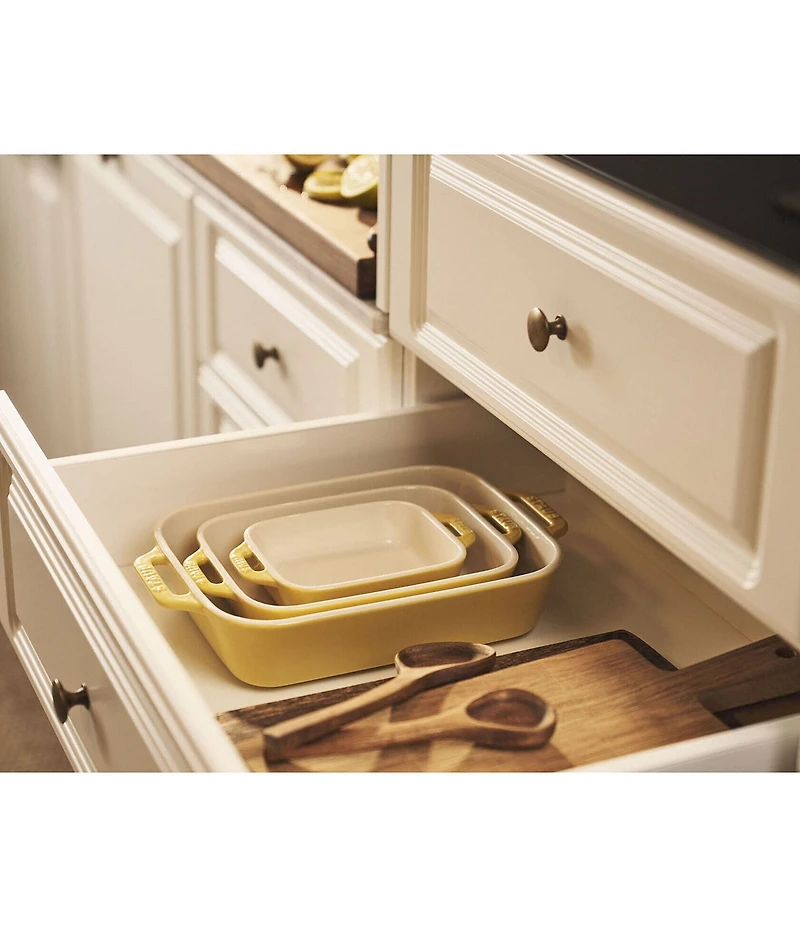 Staub Stoneware 3-Piece Rectangular Baking Dish Set